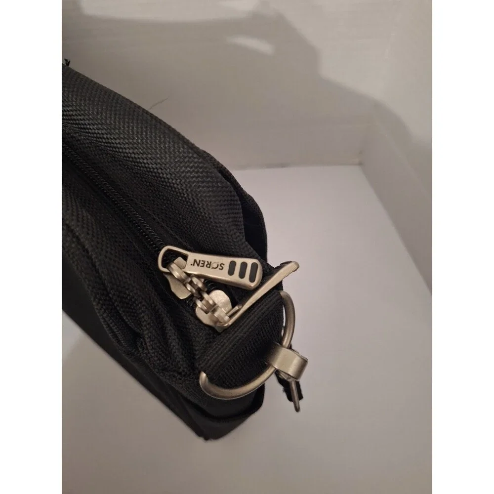 Soren Black Canvas Briefcase Messenger Security Fast Pass Laptop Bag -NEW